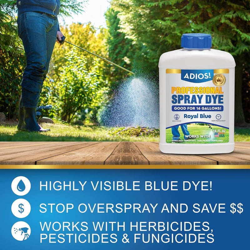 ADIOS! Professional Blue Spray Dye Marker, Makes 128 Gallons of Indicator for Grass and Lawn Care, Safe for Mixing - Half Gallon (64oz) - Image 2